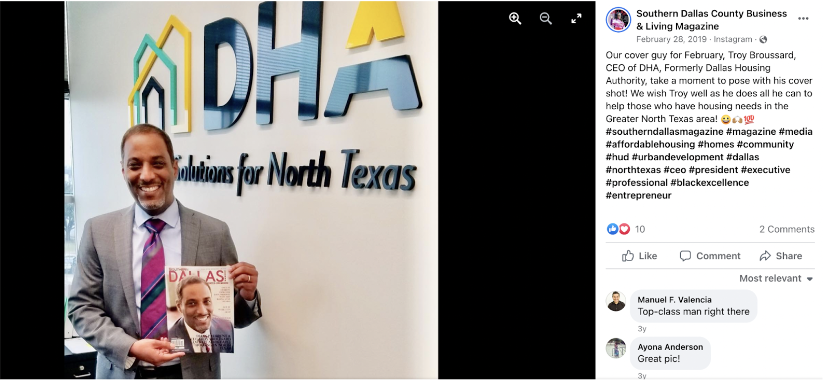 DHA official pictured next to the company logo